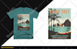 retro surf logo and t shirt design