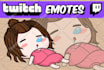 create a cute custom emotes for twitch or kick