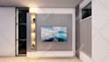 do TV wall,  tv cabinets  ,media wall and rendering
