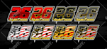 create professional racing numbers for jersey, bike, car, kart and simracing