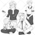 draw black and white line art of your picture