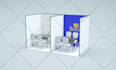 design 3d trade booth design, kiosk and exhibition stall