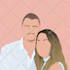 draw faceless, minimalist digital portrait illustration