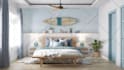 create minimalist interior design, photorealistic visualization for area 5 m2