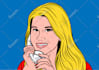 draw a retro pop art lichtenstein portrait
