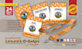 design id badge, lanyard, name card, press pass
