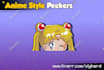 draw anime cartoon peeker sticker for merch or webstore