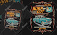 draw classic car illustration for event show tshirt