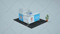 design 3d trade booth design, kiosk and exhibition stall
