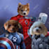 create custom super hero pet portrait