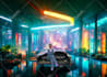 add neon lights and holographic overlays to your photos
