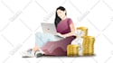 create a modern isometric and flat illustration landing page or website