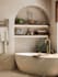 modern bathroom interior design and realistic 3d rendering