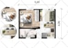 sketch a colored 2d floor plan in procreate
