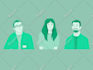 create flat vector character illustration for book, website