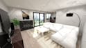 do 3d living room interior design and realistic rendering