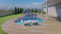 design and render swimming pool, backyard, villa landscape