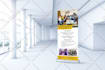 design roller, roll up banner, standee, retractable, pop up, x stand, pull up