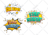 create comic book words and illustration art
