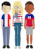 create a modern flat cartoon character, art style 1