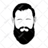 do black and white minimalist face silhouette logo design