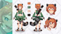 draw custom character sheet or reference sheet design in anime, furry style