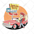 draw mascot vintage  illustration for clothing flag