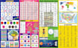 make activity pages, books, posters, flash cards for kids