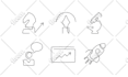 design elegant minimalistic one line vector icons