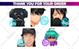 design cute chibi twitch emotes and sub badges