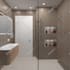 do bathroom laundry mud room interior design render by an architect