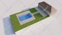 design and render swimming pool, backyard, villa landscape