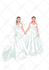 do digital couple illustration for your wedding card