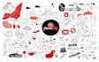 design home, office wall art, doodles, and decals