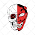 design hand draw oni mask logo ilustration