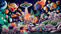 create a complex, fluid and energetic illustration