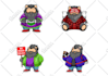 create cute 2d cartoon characters, mascot, and logo