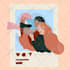 create custom hand draw illustration in modern flat style