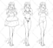 draw three sketches with the design for your character