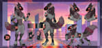 draw professional protogen reference sheet, fursona