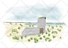 sketch landscape,  house or building