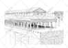 draw building, place and other object with ink sketch