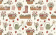 draw seamless pattern design for fabric, stationery, packaging, and more