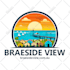 create custom beach logo summer mascot or tropical resort badge