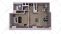 convert 2d architecture plan to 3d floor plan with sketchup model and rendering