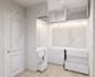 do interior design of living room, kitchen, and bathroom with 3d rendering