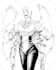 sketch the character with line art style