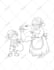 draw clean black and white line art illustration