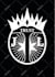 drow black and white munumalist face silhouetter logo