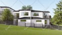 create 3d exterior, facade for house